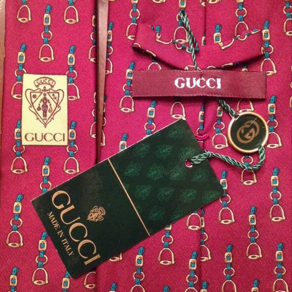 SOLD—GUCCI Equestrian Silk Necktie Italy NWT!!! - Picture 3 of 8